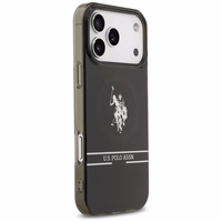 US Polo DH and Bottom Stripe Logo MagSafe Dėklas telefonui iPhone 17 Pro Max - juodas