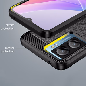 Dėklas telefonui Xiaomi Poco F4 5G – anglies pluošto silikoninis dėklas juodas