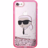 Karl Lagerfeld KLHCI8LNKHCP iPhone 7/8/SE 2020/2022 rožinis/rožinis kietas dėklas Blizgantis Karl Galva