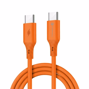 USB kabelis Forcell (C344) "USB-C (Type-C) to USB-C (Type-C)" (3A 60W 1m) oranžinis