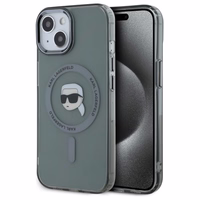 Karl Lagerfeld KLHMP15SHLSKIK iPhone 15 6.1" juodas kietasis dėklas IML Metal Karl Head Magnetinis (MagSafe)