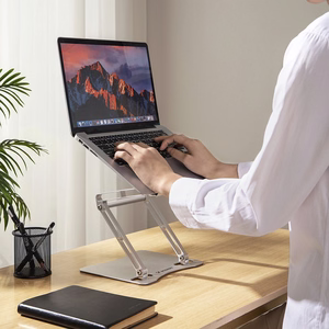 Wozinsky WRS-CPY75DSS aliuminis nešiojamojo kompiuterio ir planšetės stovas + nemokamas išmaniojo telefono stovas - sidabrinis