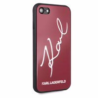 Karl Lagerfeld KLHCI8DLKSRE iPhone 7/8SE 2020 / SE 2022 raudonas kietas dėklas Signature Glitter