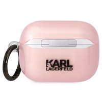 Karl Lagerfeld KLAPHNCHTCP Airpods Pro dėklas rožinis/rožinis Ikonik Choupette