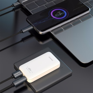 Dudao A65Q 65W GaN kelioninis sieninis įkroviklis USB-A / USB-C PD itin plonas EU / US – baltas