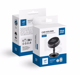 BLUE STAR magnetinis automobilinis laikiklis prietaisų skydeliui MID STICK, juodas
