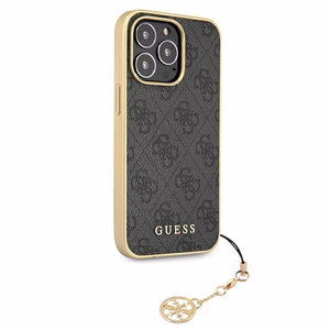 Guess GUHCP13XGF4GGR iPhone 13 Pro Max 6.7" pilkas kietas dėklas 4G Žavesių Kolekcija