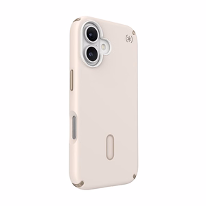 Speck Presidio2 Pro dėklas su MagSafe ir ClickLock, skirtas iPhone 16, „Bleached Bone/Heirloom Gold“