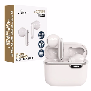ART belaidės ausinės Bluetooth TWS + docking stotis Type C AP-TW-B4W balta