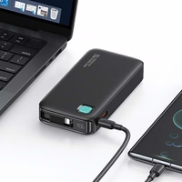USAMS Išorinė baterija su suvyniojamuoju Lightning laidu 10000 mAh PD 20W Fast Charge XY Series violetinis 10KCD22503 (US-CD225)