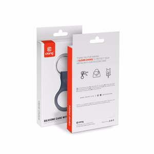 Crong Silicone dėklas, skirtas Apple AirTag 1 / 2, su žiedu raktams, tamsiai mėlynas