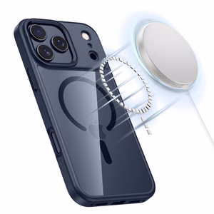 Tech-Protect MagMat MagSafe dėklas iPhone 17 Pro Max skaidrus tamsiai mėlynas