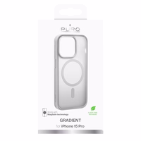 Puro Gradient magnetinis silikoninis dėklas telefonui iPhone 15 Pro - sidabrinis
