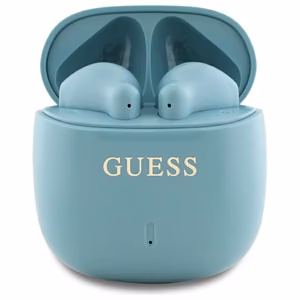 Наушники Guess Bluetooth GUTWSJ14ESGQ TWS + зарядная станция бирюзовые Printed Classic Logo