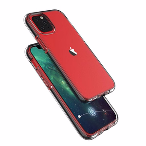 Spring Case skaidrus TPU gelio apsauginis dėklas su spalvotu rėmeliu iPhone 13 mini tamsiai mėlynas