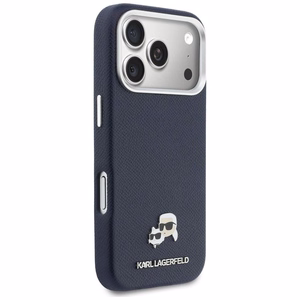 KARL LAGERFELD dėklas IPHONE 17 Pro Max, suderinamas su MagSafe KLHMP17X6PFKCLB (PU FW W/ K&C Head Pin), mėlynas