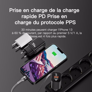 Įkroviklis Essager Journey juodas 30W (PD / QC3.0)
