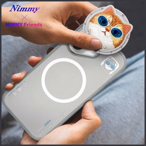 AmazingThing Nimmy Glasses Cool Cat MagSafe dėklas telefonui iPhone 16 – pilkas