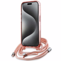 Karl Lagerfeld IML Crossbody Monogram Karl & Choupette Head Magnetinis dėklas iPhone 15 / 14 / 13 - rožinis