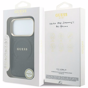 Dėklas, skirtas IPHONE 18 Pro/17 Pro suderinamas su „MagSafe“ (Saffiano Peony Ring) (spalva: juoda)
