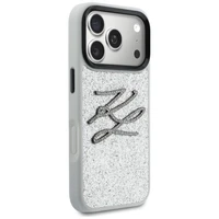 Karl Lagerfeld IML Glitter KL Diamond Logo case for iPhone 17 Pro Max - silver