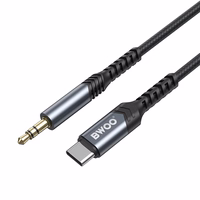BWOO Kabelis AUX 3.5mm - USB-C BO-AUX066 juodas