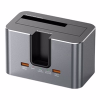 Dviejų diskų Docking Station M.2 SATA/ NVME, 2.5"/3.5" SSD/HDD, 2x USB-A, USB-C