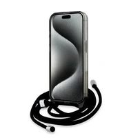 Karl Lagerfeld IML Crossbody Monogram Karl & Choupette Head Magnetinis dėklas telefonui iPhone 15 Pro - juodas