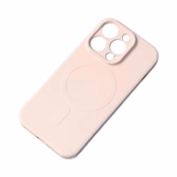 Magnetinis suderinamas silikoninis dėklas iPhone 15 Pro Max - rožinis