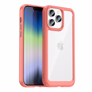Outer Space dėklas iPhone 14 Pro Max kietas dangtelis su geliniu rėmeliu raudona