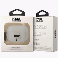 Karl Lagerfeld KLAP2HNIKTCT AirPods Pro 2 dėklas permatomas Ikonik Karl Lagerfeld