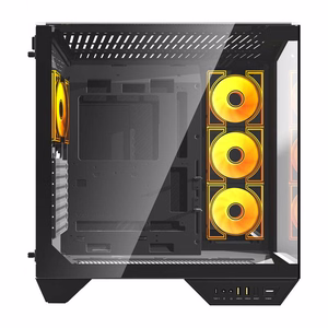 Darkflash DY470 kompiuterio korpusas (juodas) + 4 ventiliatoriai