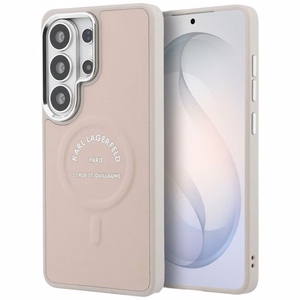 Karl Lagerfeld dėklas Embossed Ring RSG Logo MagSafe Samsung Galaxy S26 Ultra rožinis