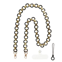 Telefono raištis 0809 juodas-auksinis