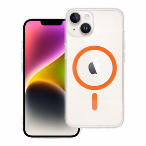 Drop Glue Spalvingas Žiedas Magnetinis Dėklas suderinamas su MagSafe IPHONE 14 oranžinė