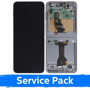 LCD ekranas skirtas Samsung Z F741 Flip 6 su rėmeliu / Silver Shadow / (Service Pack)