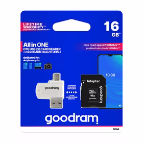 Goodram M1A4-0160R12 16 GB MicroSDHC Class 10 UHS-I atmintis