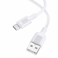 Borofone Kabelis BX111 Feliz - USB į Micro USB - 2,4A 1 metras baltas