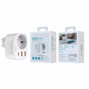 Devia maitinimo lizdo PD įkroviklis 20W 1x USB-C 2x USB 3A baltas