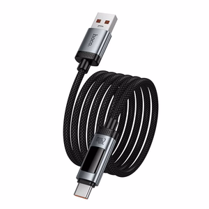 Kabelis (m) - su skaitmenine indikacija USB A į USB C Hoco PD 6A 100W 1,2 m U148 juodas (m)