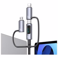 USAMS laidas 6in1 Fast charging 60W 1,2m Data Cable Digital dispay Aluminium Alloy Seria Sufeng SJ713