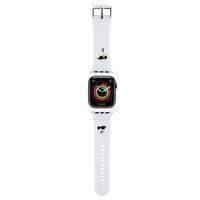 Karl Lagerfeld 3D Rubber Karl&Choupette Heads dirželis skirtas Apple Watch 38/40/41mm - baltas