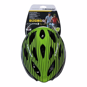 Dunlop reguliuojamas MTB dviračio šalmas, M dydžio, 55–58 cm, žalias ir juodas
