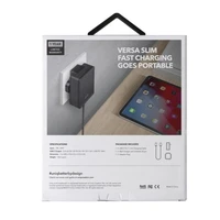 Uniq Versa Slim LITHOS Collective USB-C PD 18W sieninis įkroviklis + USB-C / USB-C kabelis – juodas