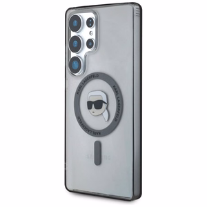 Dėklas Karl Lagerfeld Button Karl Head Printed Logo Magnetinis Samsung Galaxy S25 Ultra juodas
