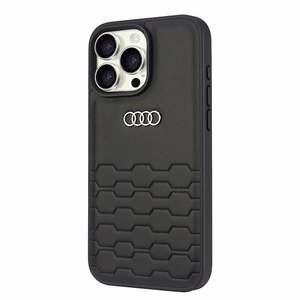 Audi Sintetinės odos iPhone 16 Pro Max 6.9" juodas/juodas kietas dėklas AU-TPUPCIP16PM-GT/D2-BK