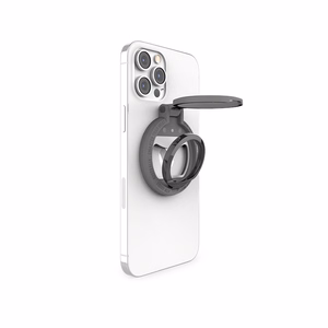 STM MagLoop 3-in-1 MagSafe priedas, skirtas iPhone: piršto kilpa, atrama ir butelių atidarytuvas, pilkas