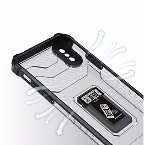 Crystal Ring Case Kickstand tvirtas patvarus dėklas iPhone XS Max raudonas