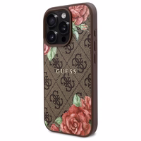 Guess GUHMP16XP4ROPEMCW iPhone 16 Pro Max 6.9" kietasis dėklas brūnas 4G Flowers Print MagSafe