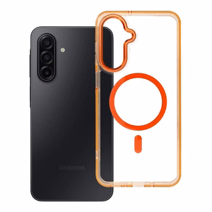 Case for Samsung A17 Frame Clear Hybrid Mag Cover compatible with MagSafe hermes orange